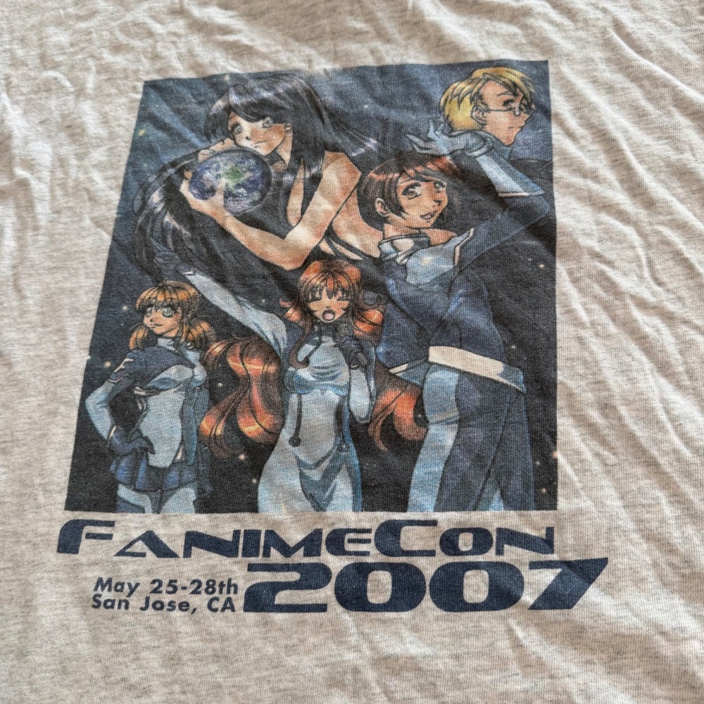 Vintage FanimeCon 2007 San Jose Anime Convention T-Shirt Grey Kids 14/16 Large - Picture 2 of 10